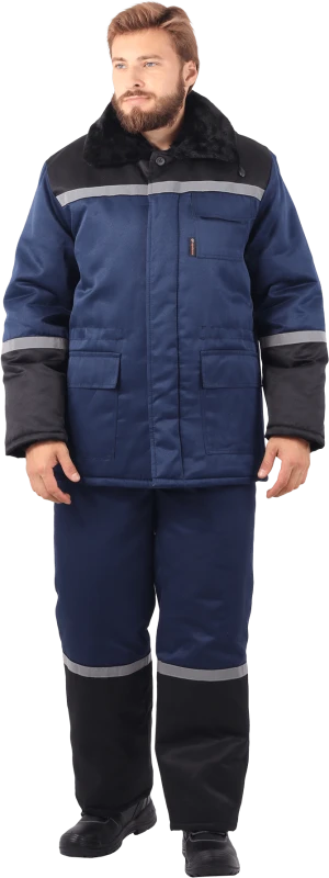 Костюм зимний, т/синий-чёрный