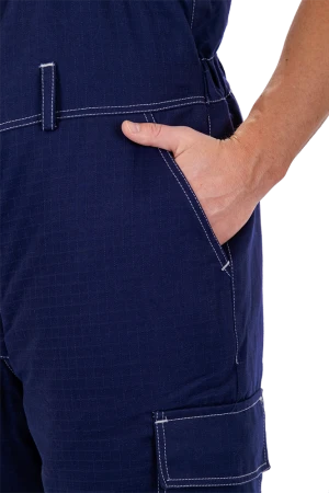 Костюм мужской МЕГАСТАТОЙЛ зимний от нефтепродуктов, кратковременного воздействия пламени, статического электричества, темно-синий/серый/оранж Кос 700