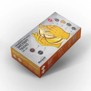 Перчатки ЭКСПЕРТ ТЕХНО (DG-027), нитрил, 0.20 мм, неопудренные, текстурированные, цвет оранжевый Пер 656