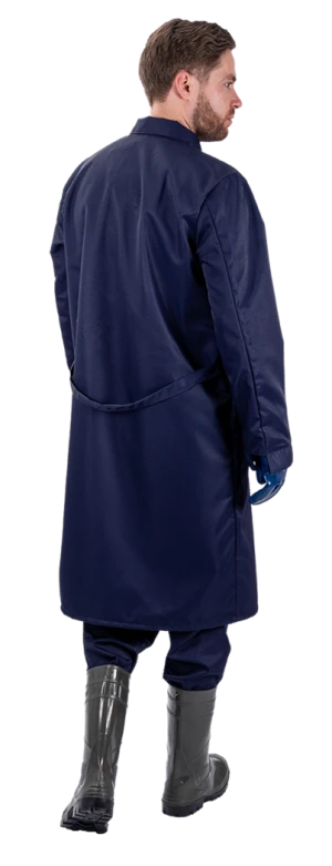Комплект мужской от растворов кислот и щелочей, механических воздействий, (халат, брюки), темно-синий