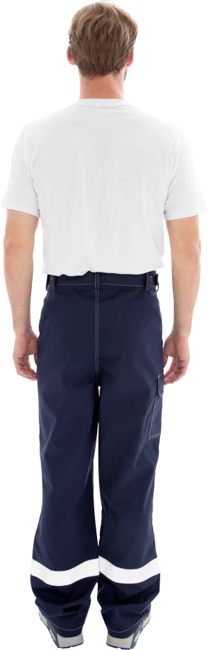 Костюм мужской МЕГАСТАТОЙЛ  от нефтепродуктов, кратковременного воздействия пламени, статического электричества, темно-синий/серый/оранж Кос 907