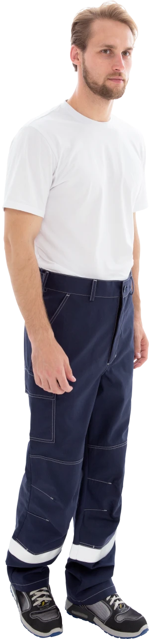 Костюм мужской МЕГАСТАТОЙЛ  от нефтепродуктов, кратковременного воздействия пламени, статического электричества, темно-синий/серый/оранж Кос 907