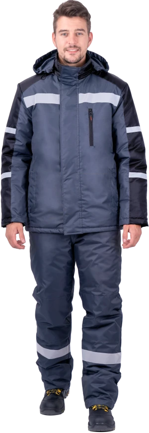 Куртка РОУД зимняя, т.серый-черный Кур 201