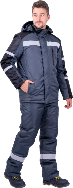 Куртка РОУД зимняя, т.серый-черный Кур 201