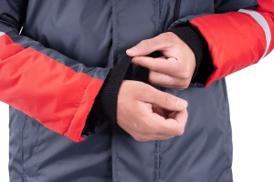 Куртка мужская РОУД от пониженных температур воздуха, механических воздействий и ОПЗ, т.серый-красный Кур 202