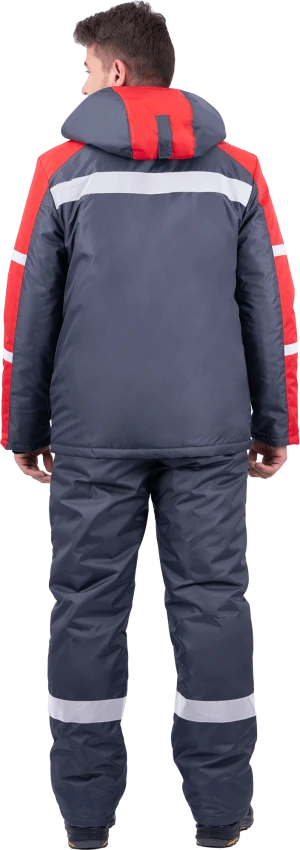 Куртка мужская РОУД от пониженных температур воздуха, механических воздействий и ОПЗ, т.серый-красный Кур 202