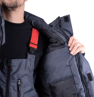 Куртка мужская РОУД от пониженных температур воздуха, механических воздействий и ОПЗ, т.серый-красный Кур 202