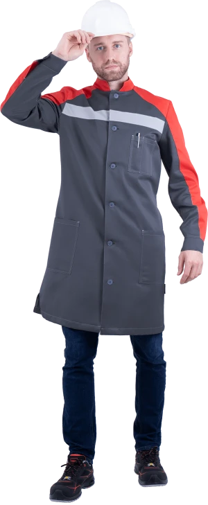 Халат РОУД летний, серый-красный Хал 552