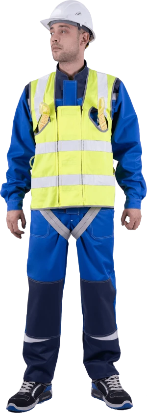 Жилет-накидка сигнальный для страховочной привязи, от механических воздействий и ОПЗ, флуоресцентный жёлтый Жил 522