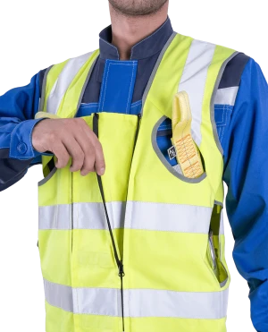 Жилет-накидка сигнальный для страховочной привязи, от механических воздействий и ОПЗ, флуоресцентный жёлтый Жил 522