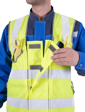 Жилет-накидка сигнальный для страховочной привязи, от механических воздействий и ОПЗ, флуоресцентный жёлтый Жил 522