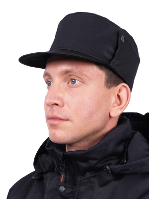 Кепка ОХРАНА зимняя, черный